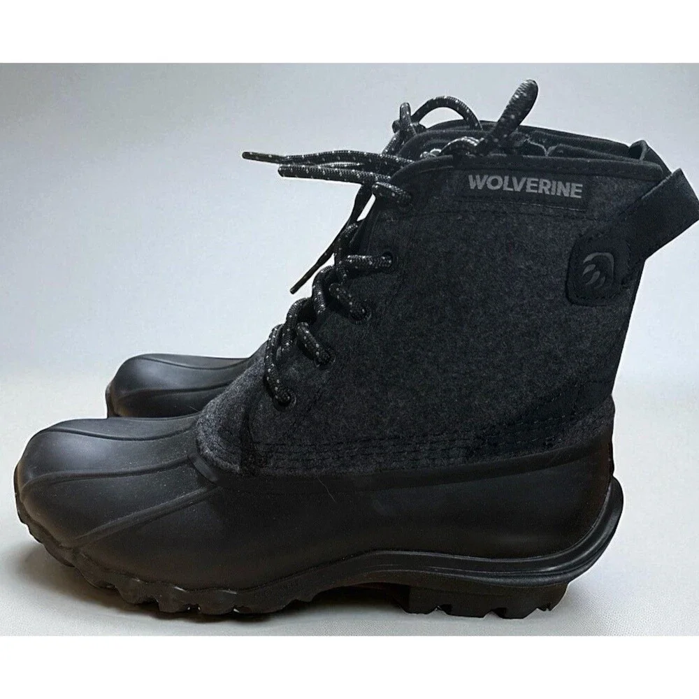Wolverine Boots Men’s 8M Torrent Wool Duck Gray Waterproof Winter Lace-Up